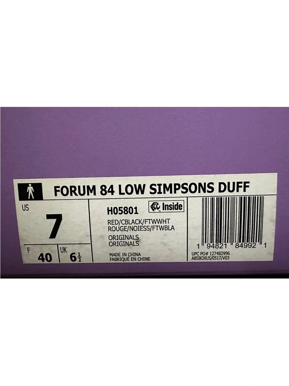 Adidas X The Simpsons Forum 84 Low Simpsons Duff Beer H05801 (U.S Men Size 7) - Picture 4 of 11